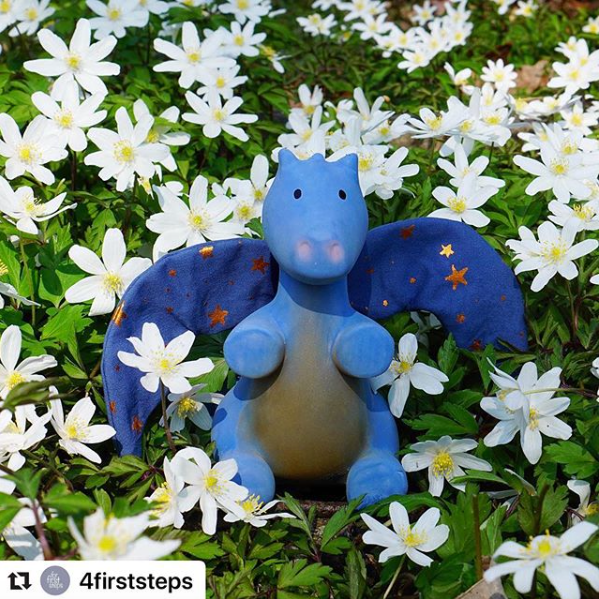 Natural Rubber Baby Toy Blue Dragon