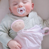 Cherub Baby Comforter with Rubber Teether -Pink
