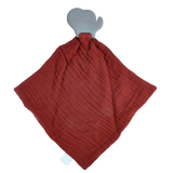Elephant Barn Red Organic Muslin Comforter with Organic Natural Rubber Teether