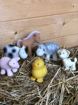 Cow - Organic Natural Rubber Rattle, Teether & Bath Toy