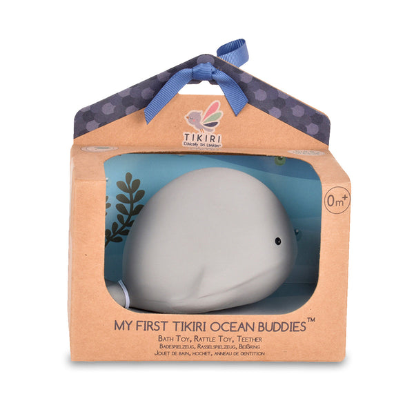 Whale — Organic Natural Rubber Rattle, Teether & Bath Toy