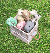 Hippo - Organic Natural Rubber Rattle, Teether & Bath Toy