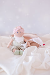 Knitted Carry Cot with Remi Baby Light Skin, Soother & Blanket