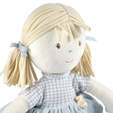 Neva-Blonde Hair With Grey Checkered Dress All Natural Fabrics
