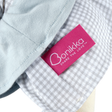 Neva-Blonde Hair With Grey Checkered Dress All Natural Fabrics