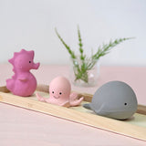 Whale — Organic Natural Rubber Rattle, Teether & Bath Toy
