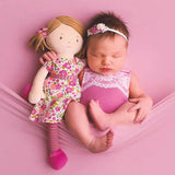 Fran - Light Brown Hair With Dark Pink & Green Dress