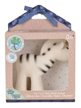 Zebra -Organic Natural Rubber Rattle, Teether & Bath Toy