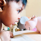 Hippo - Organic Natural Rubber Rattle, Teether & Bath Toy