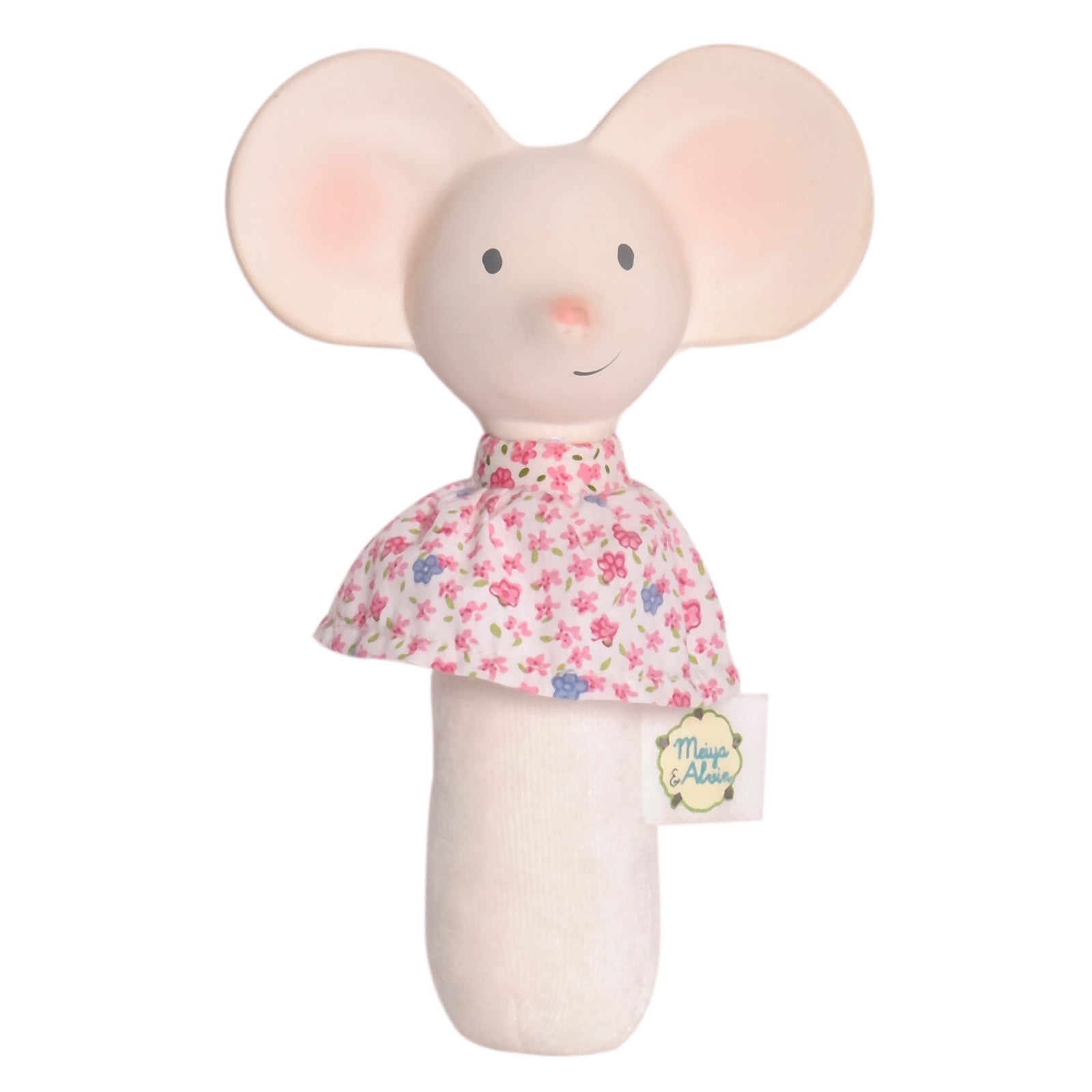 Meiya the Mouse Soft Squeaker Toy with Natural Rubber Head - Tikiri Toys Sri Lanka