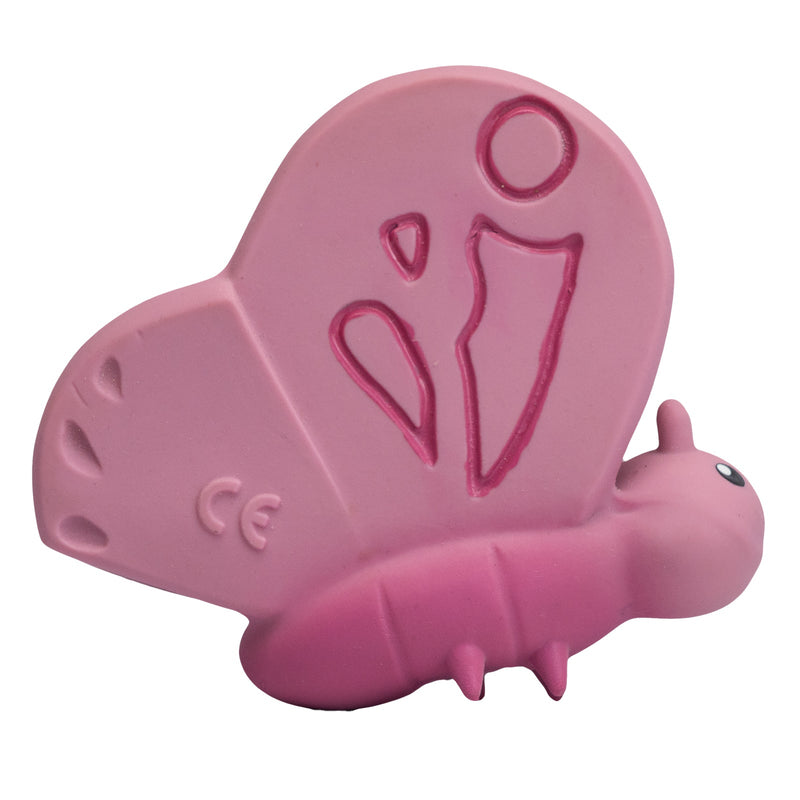 Butterfly Natural Rubber Teether, Rattle & Bath Toy - Tikiri Toys Sri Lanka
