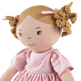 Amelia Lt. Brown Hair Doll in Pink Linen Dress with Display Box