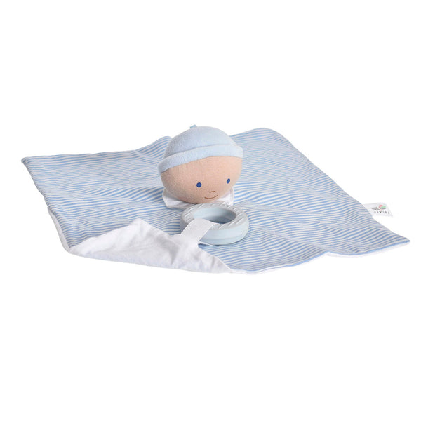 Cherub Baby Comforter with Rubber Teether - Blue
