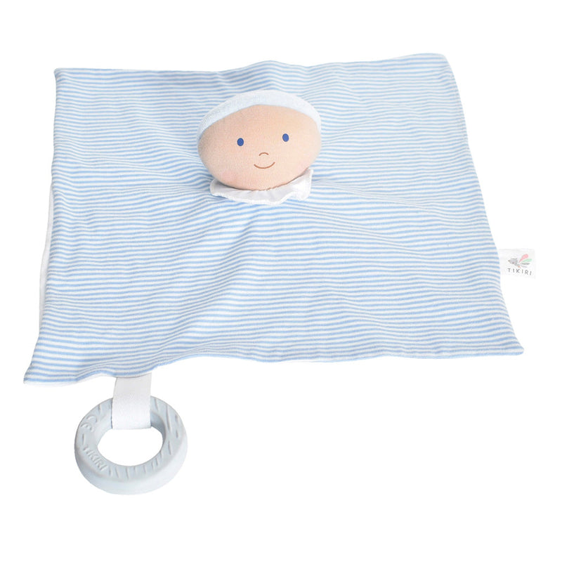 Cherub Baby Comforter with Rubber Teether - Blue