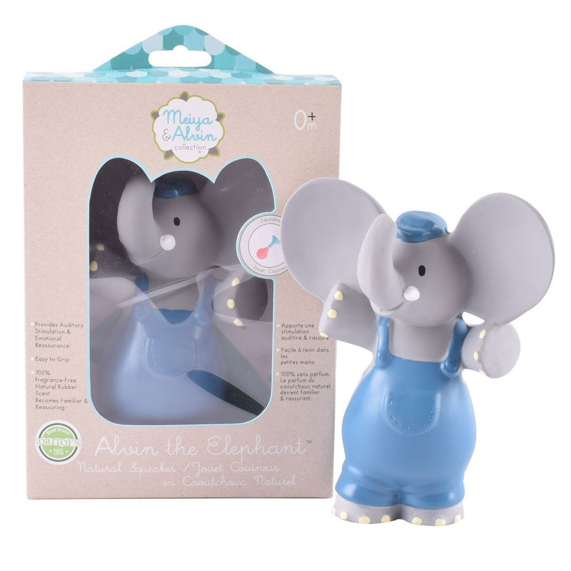 Alvin the Elephant all Rubber Rattle Toy - Meiya and Alvin
