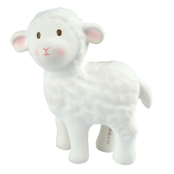 Bahbah the Lamb Organic Natural Rubber Teether, Rattle & Bath Toy