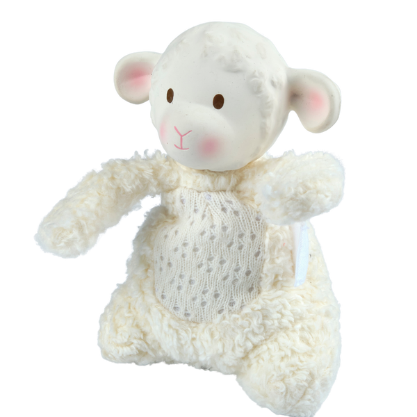 Bahbah the Lamb Baby Soft Toy with Organic Natural Rubber Teether Head