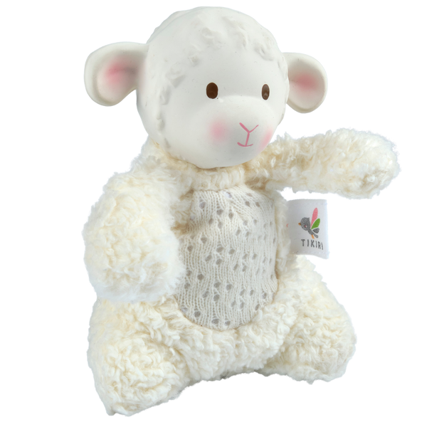 Bahbah the Lamb Baby Soft Toy with Organic Natural Rubber Teether Head