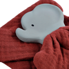Elephant Barn Red Organic Muslin Comforter with Organic Natural Rubber Teether - Tikiri Toys Sri Lanka