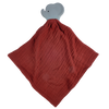 Elephant Barn Red Organic Muslin Comforter with Organic Natural Rubber Teether - Tikiri Toys Sri Lanka