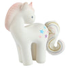 Cotton Candy Unicorn - Organic Natural Rubber Rattle with Crinkle Tail - Tikiri Toys Sri Lanka