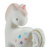 Cotton Candy Unicorn - Organic Natural Rubber Rattle with Crinkle Tail