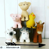 Cow - Organic Natural Rubber Rattle, Teether & Bath Toy