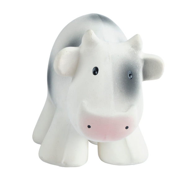 Cow - Organic Natural Rubber Rattle, Teether & Bath Toy