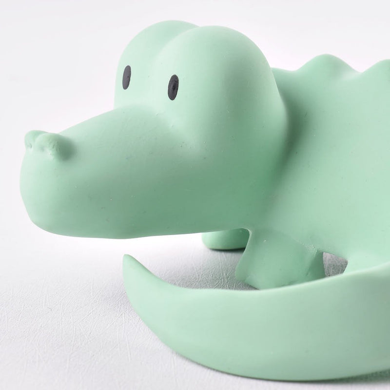 Crocodile - Organic Natural Rubber Rattle, Teether & Bath Toy