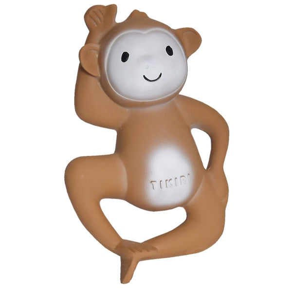 Monkey - Organic Natural Rubber Rattle, Teether & Bath Toy