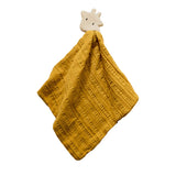 Giraffe Comforter-Mustard Yellow with Organic Natural Rubber Teether