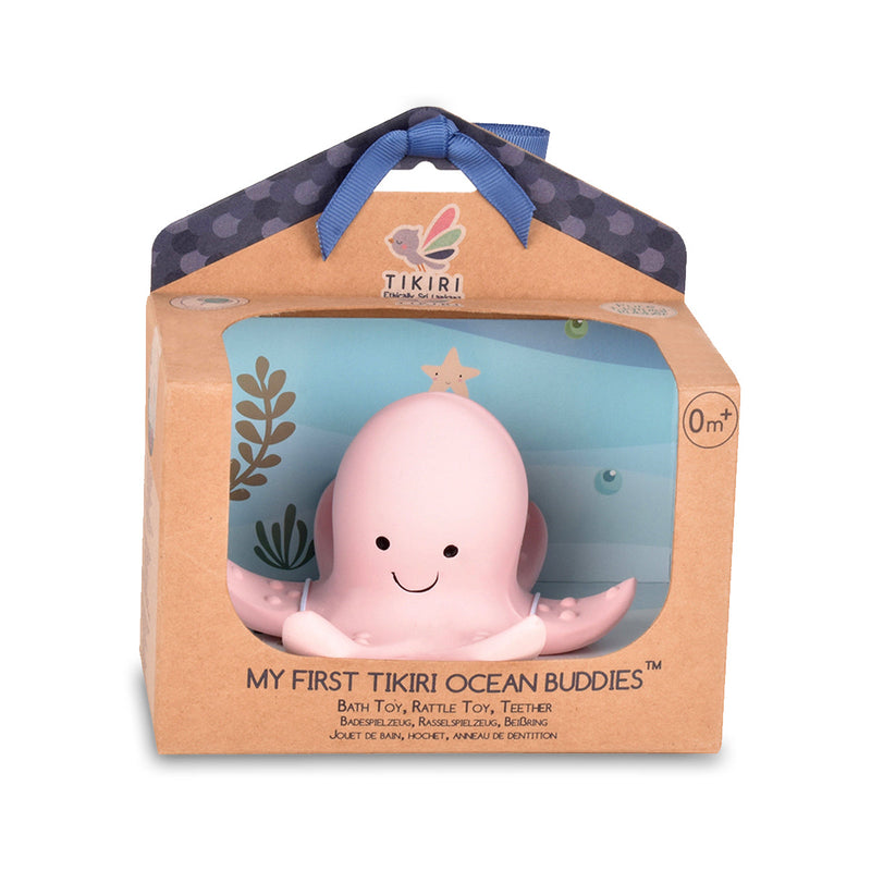 Octopus — Organic Natural Rubber Rattle, Teether & Bath Toy