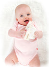 Cotton Candy Unicorn - Organic Natural Rubber Rattle with Crinkle Tail - Tikiri Toys Sri Lanka